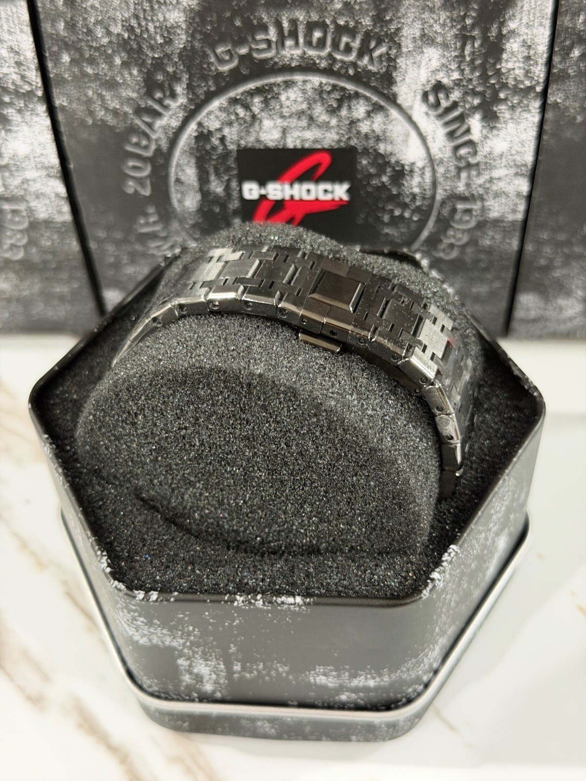 Casio GA-2100 G-Shock Watch – Sandblasted Metal Case Mod – Orange Dial