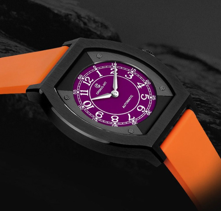CRONUSART Men Automatic Watch Titanium Tonneau Mechanical Wristwatch Micro Rotor