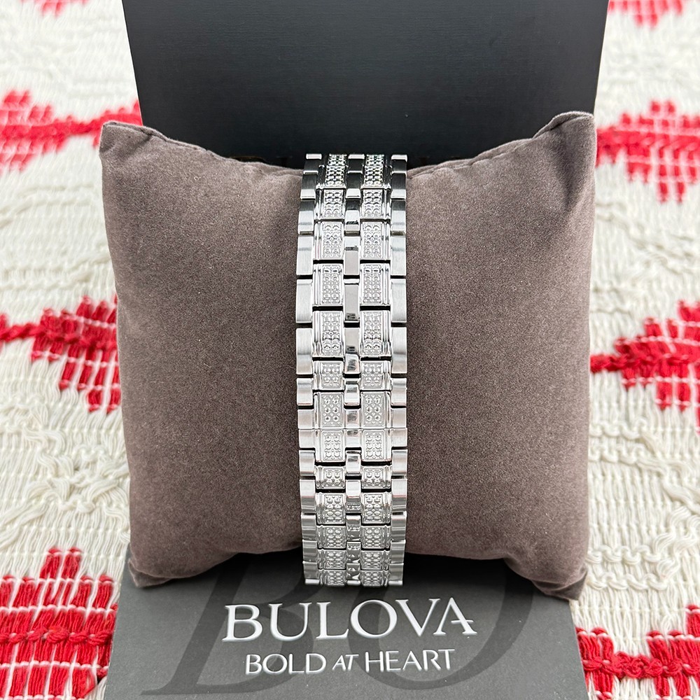 Bulova 96C134 Octava Men’s Silver Crystal Stainless Steel Quartz Watch 41.5mm
