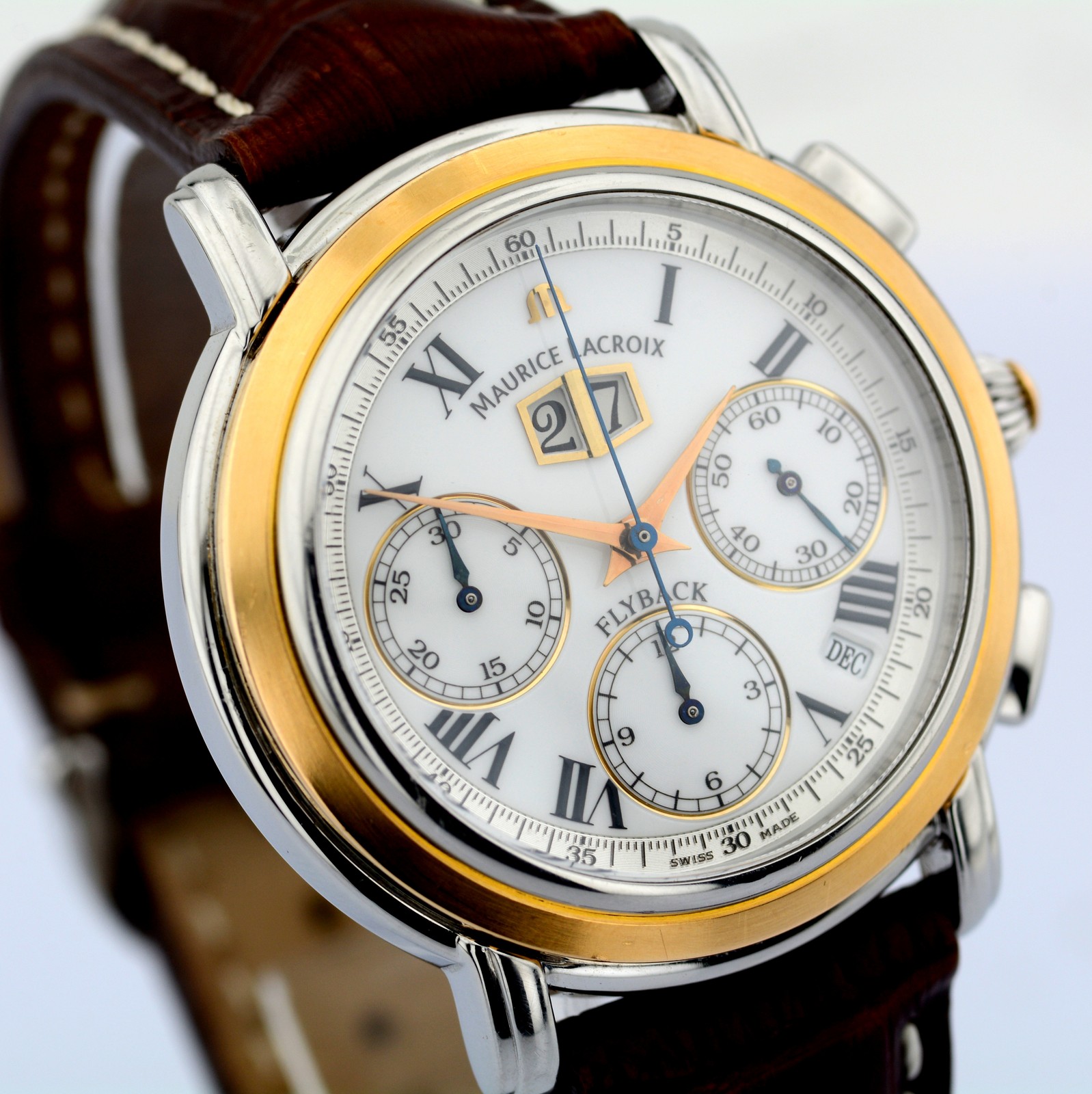 Maurice Lacroix / Masterpiece Flyback Chronograph – 18K Gold Bezel Big Date
