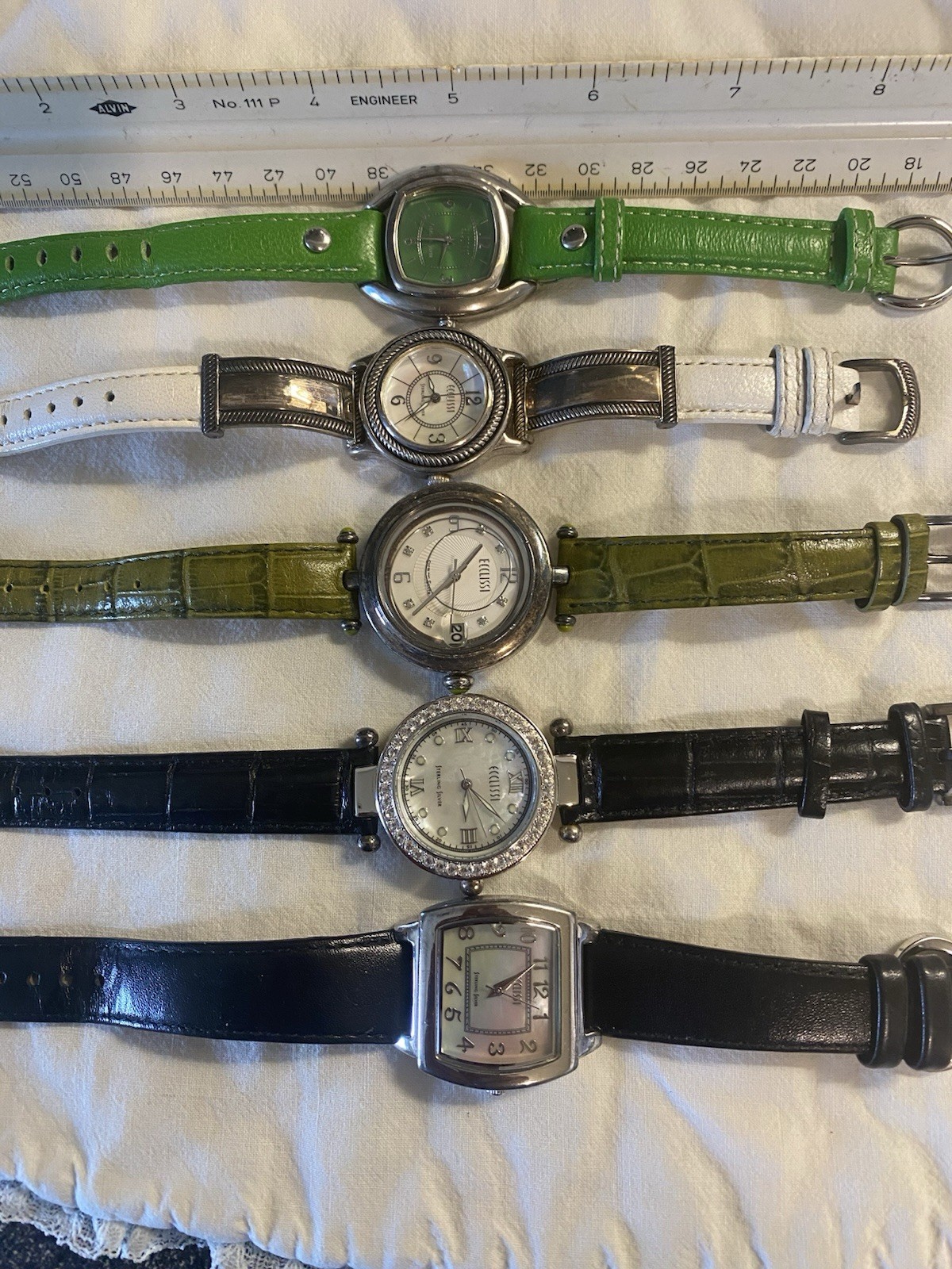 Ecclissi Sterling .925 Lot Of 5 Sterling Watches Not Working READ!!