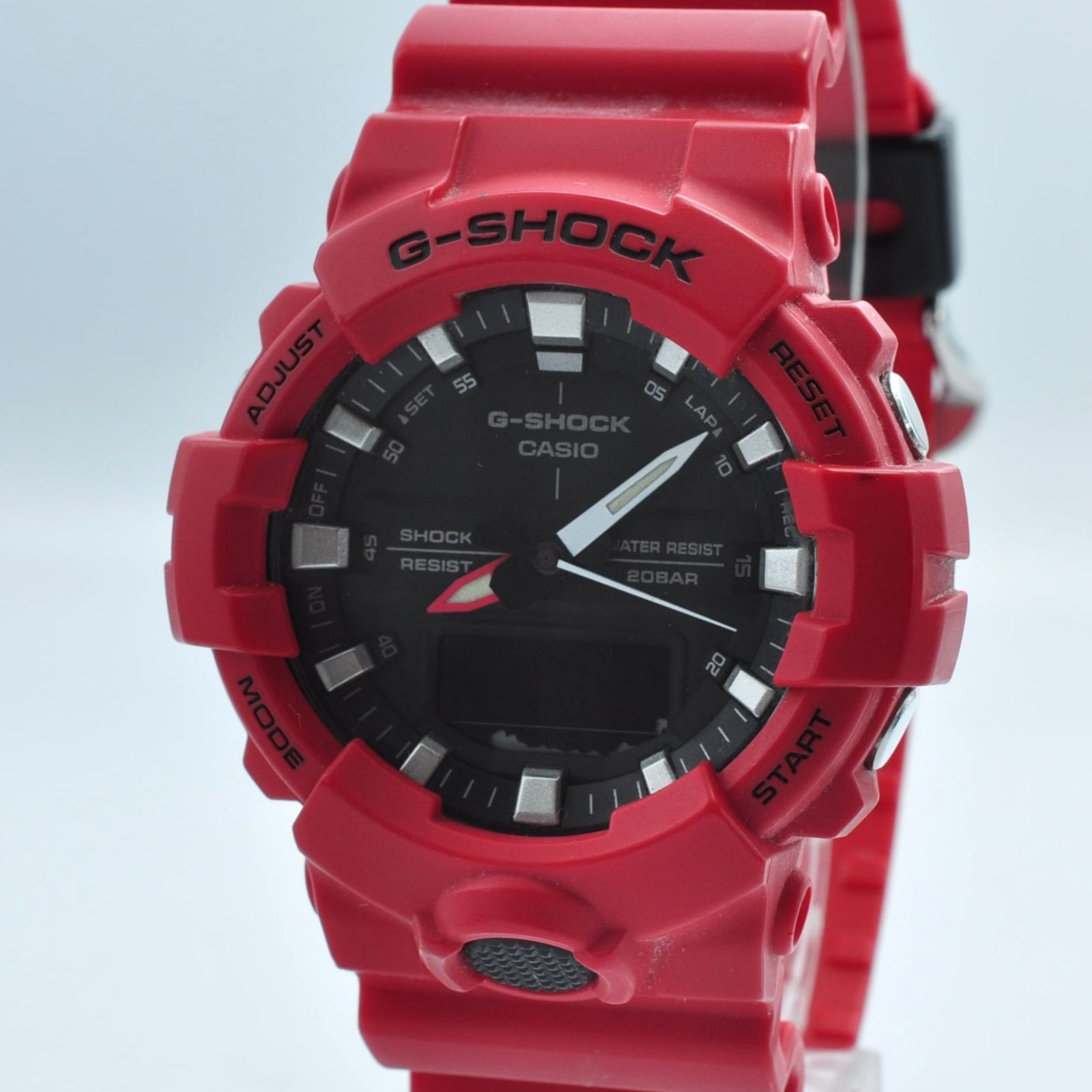 CASIO G-SHOCK GA-800 Quartz Wristwatch Resin Case Resin Band Red Men Used