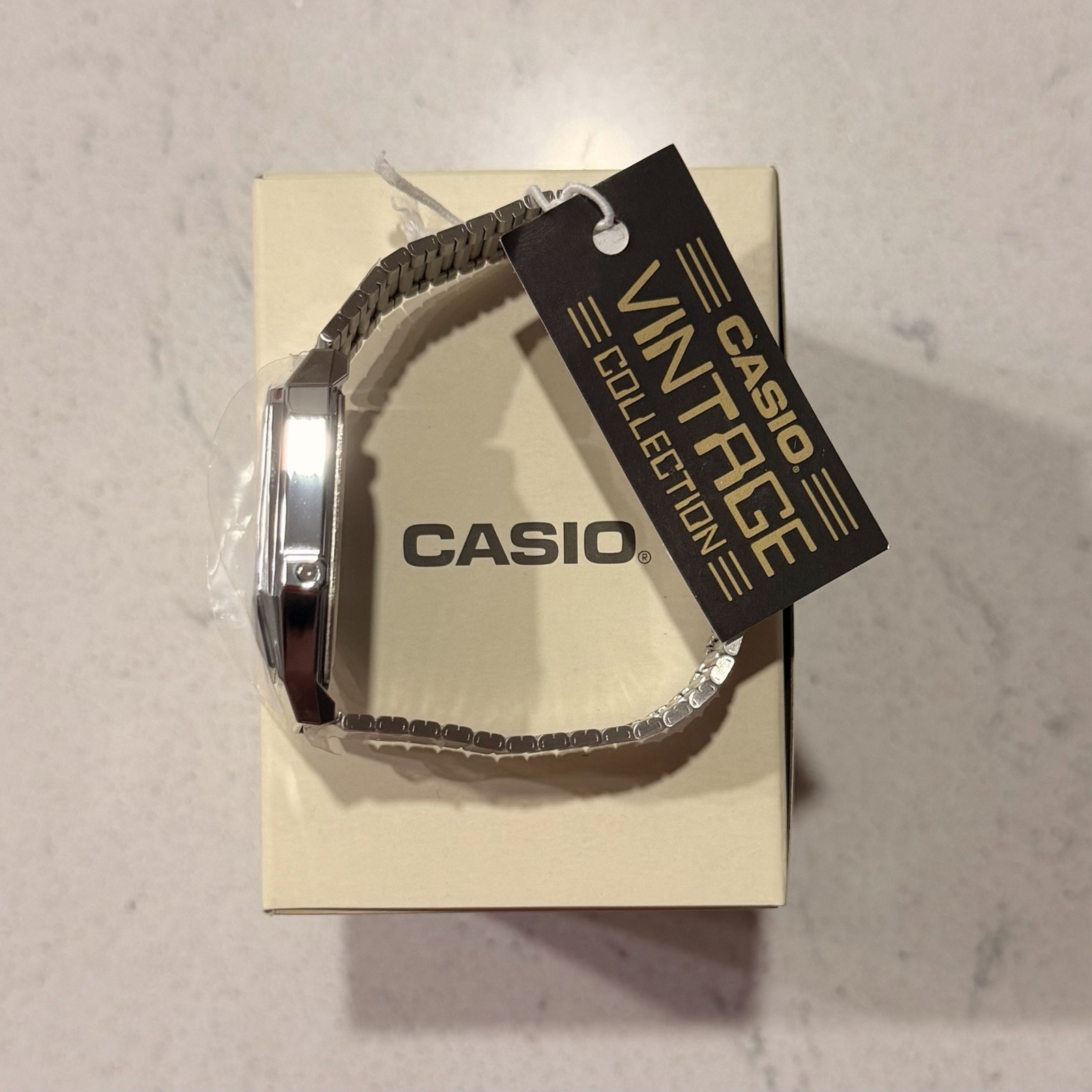Casio AQ-800 Analog/Digital Quartz Silver Stainless Bracelet Alarm Chrono Box