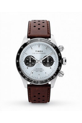 Timex Waterbury Heritage Chronograph 39mm Leather Strap Watch TW2Y70600