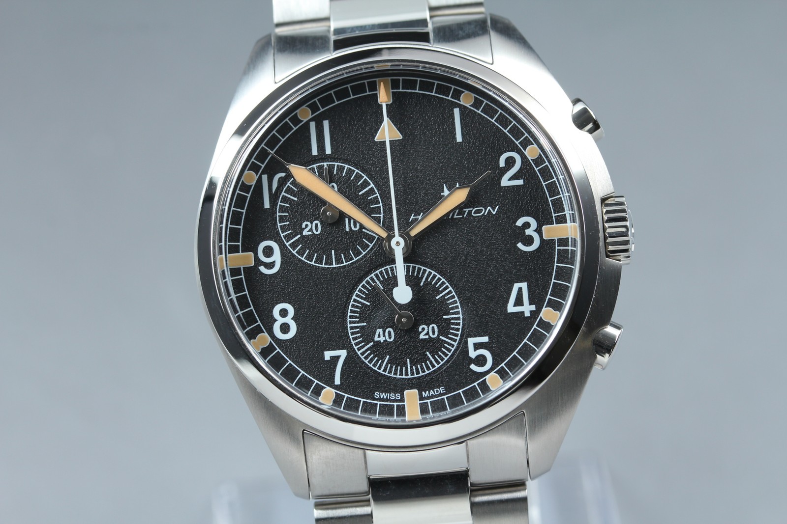 [w/Box ] HAMILTON Khaki Aviation Pilot Pioneer Chrono Quartz H765220 Men’s Watch