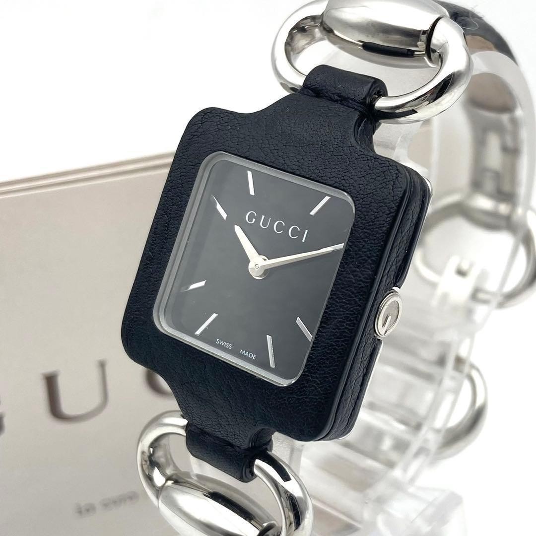 Gucci 130.5 Horsebit Quartz Watch Black Japan Excellent Condition 071702