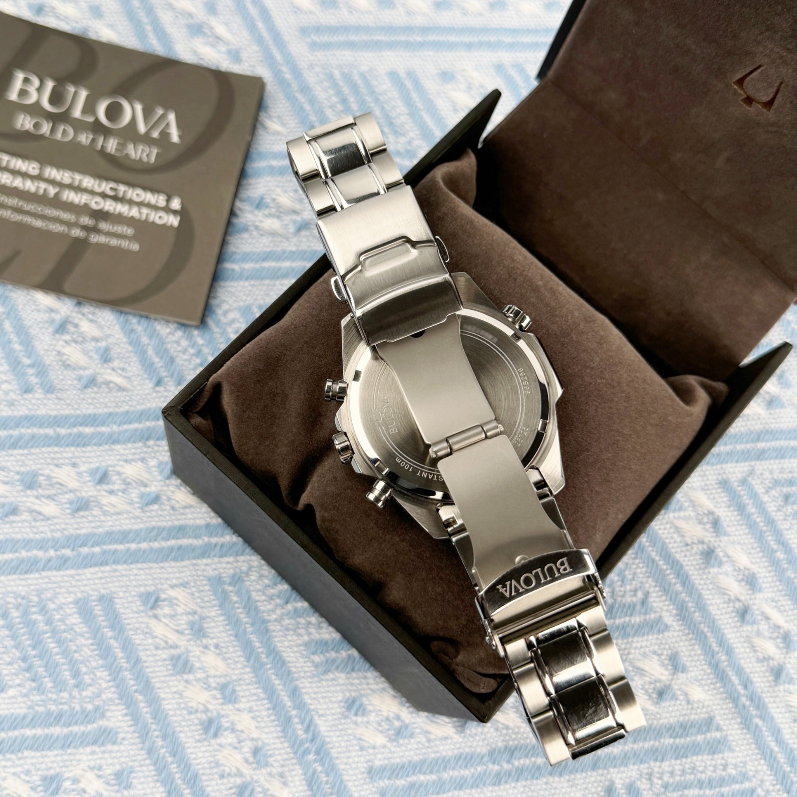 New Bulova Marine Star Chronograph Men’s Watch Green Dial 43mm/96B396