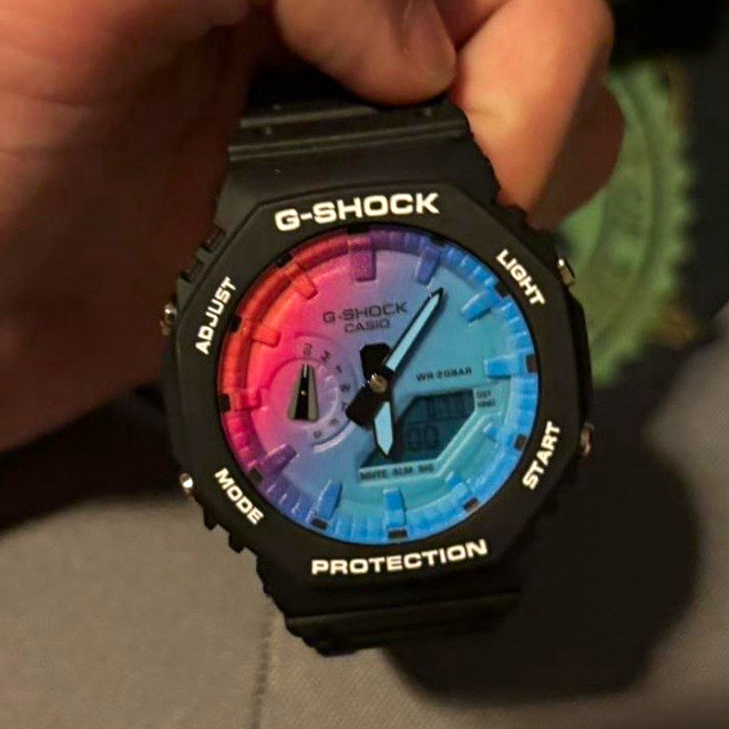G-SHOCK Analog-Digital Quartz Watch 200m Shock Resistant Alarm Black Resin