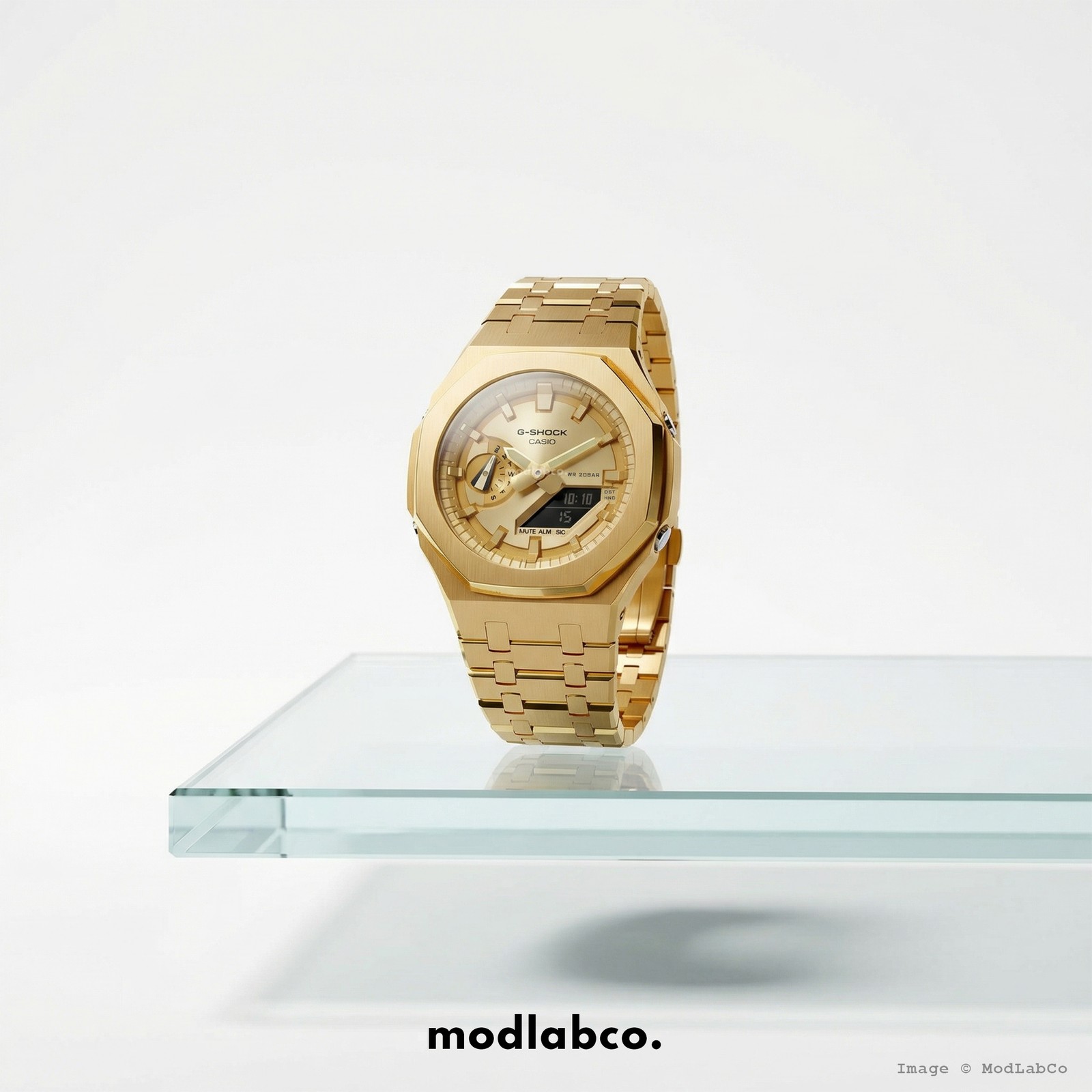 MLC-113 modlab company CLASSIC Octagonal Yellow Gold Dial Gold Metal 42mm Watch