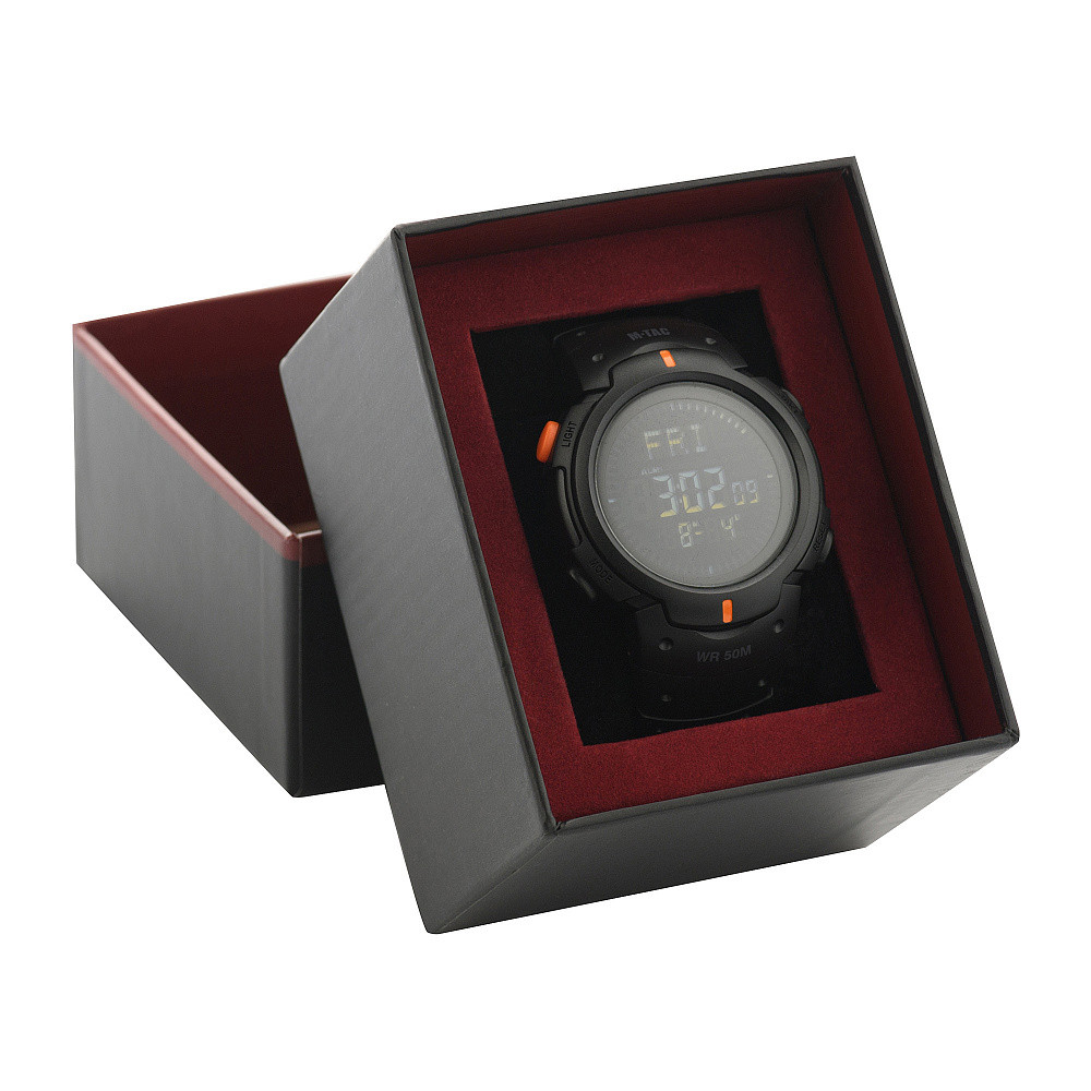 M-Tac Tactical Compass Watch Digital Stopwatch Alarm Timer 5ATM Black
