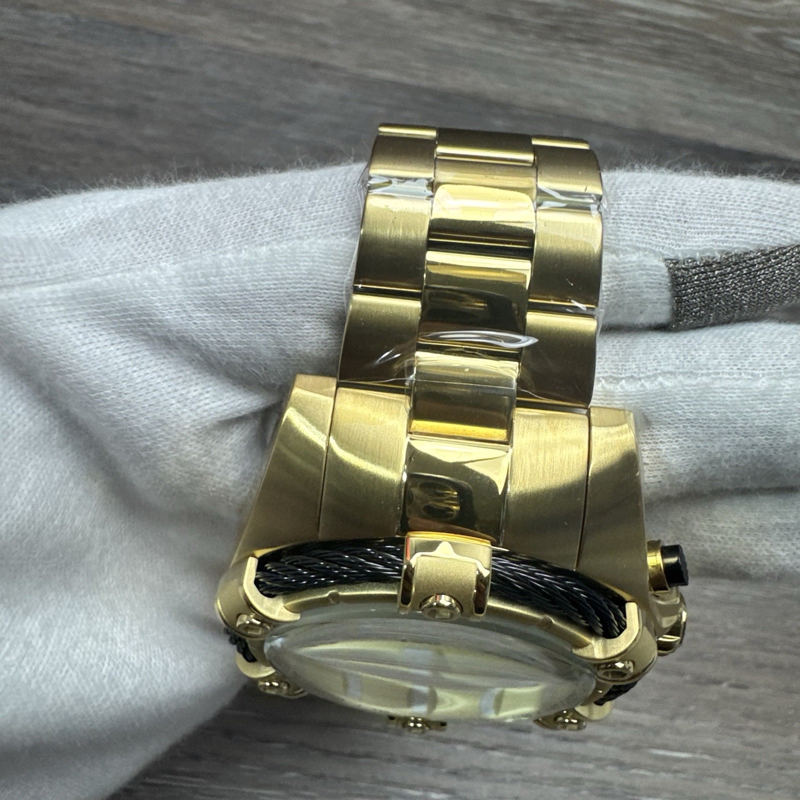 Invicta Bolt Ace Men’s Watch 52mm Gold Black Stainless Steel Chronograph Heavy