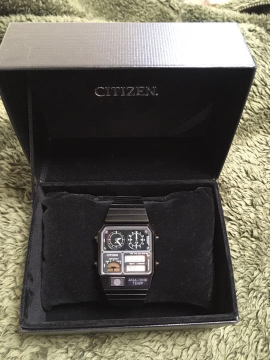Citizen Ana Digi Temp Matte Black Record Label New Box with Accessories