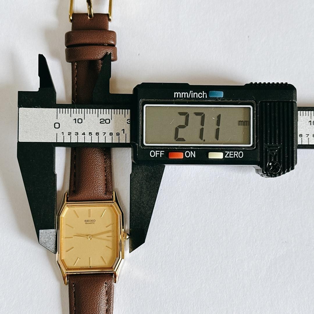 Slim Working Battery Strap Replacement SEIKO Men s Wristwatch Octagon Gold