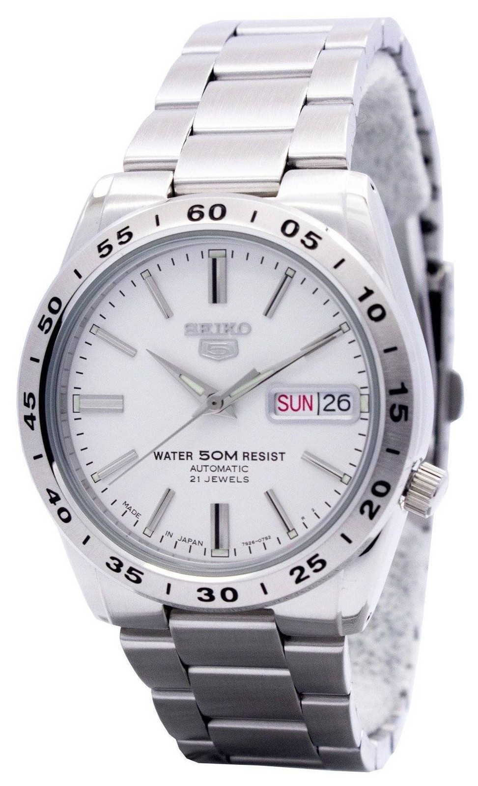 Seiko 5 Automatic 21 Jewels Japan Made White Dial SNKD97J1 Men’s Watch