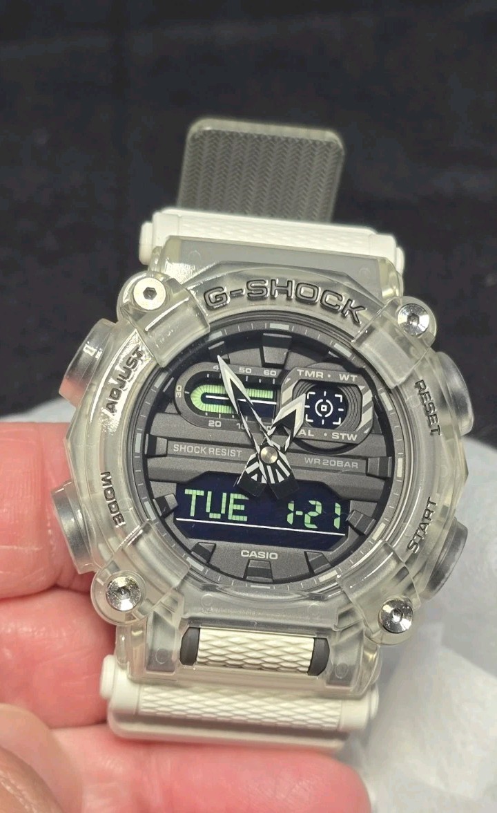 Casio G-Shock Analog Digital GA-900 Series Transparent Men’s Watch GA900SKL-7A