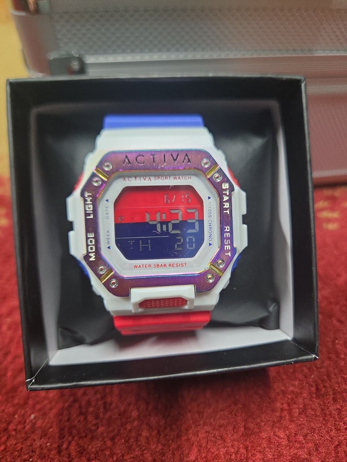 Activa Edge X, Invicta, Unisex, Digital – 39.5mm, Red, White, Blue, ACW8059-004