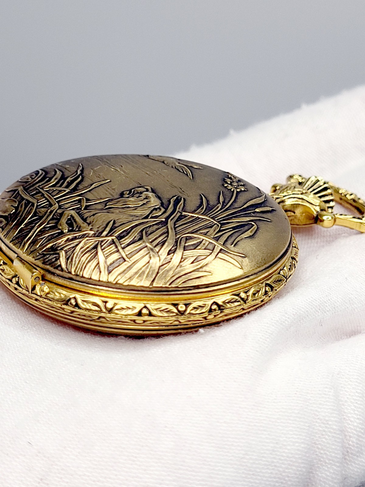 Rare 48mm [MINT] Andre Rivalle Vintage Incabloc Gold Ton Swiss Made Pocket Watch