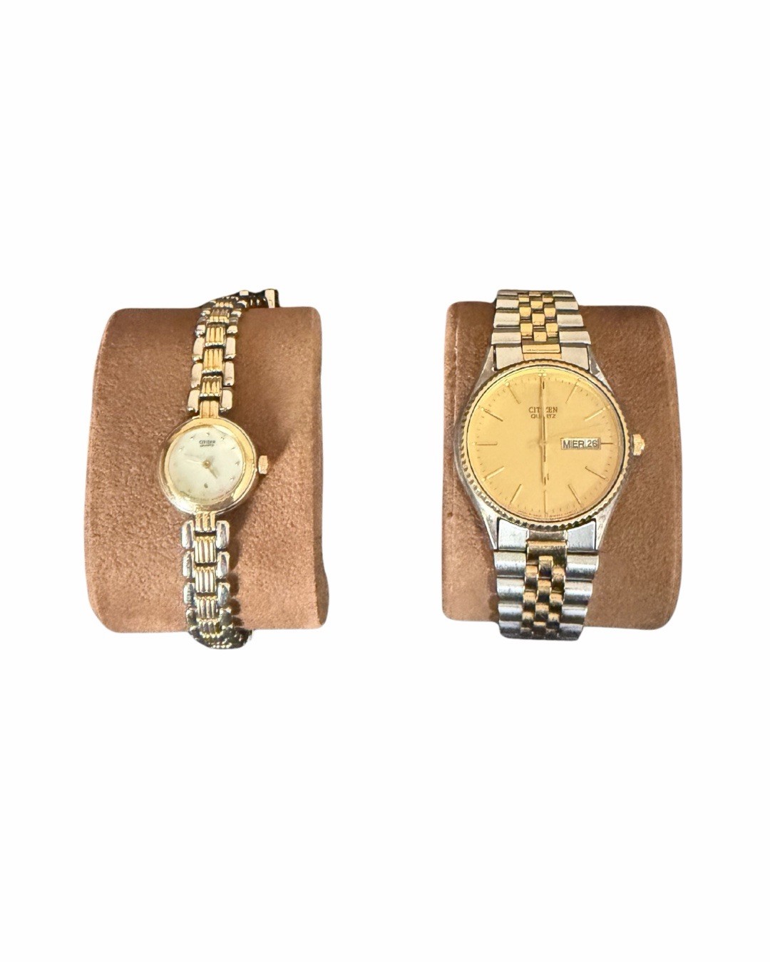 Gold and Silver CITIZEN Men and Woman Watch Bundle