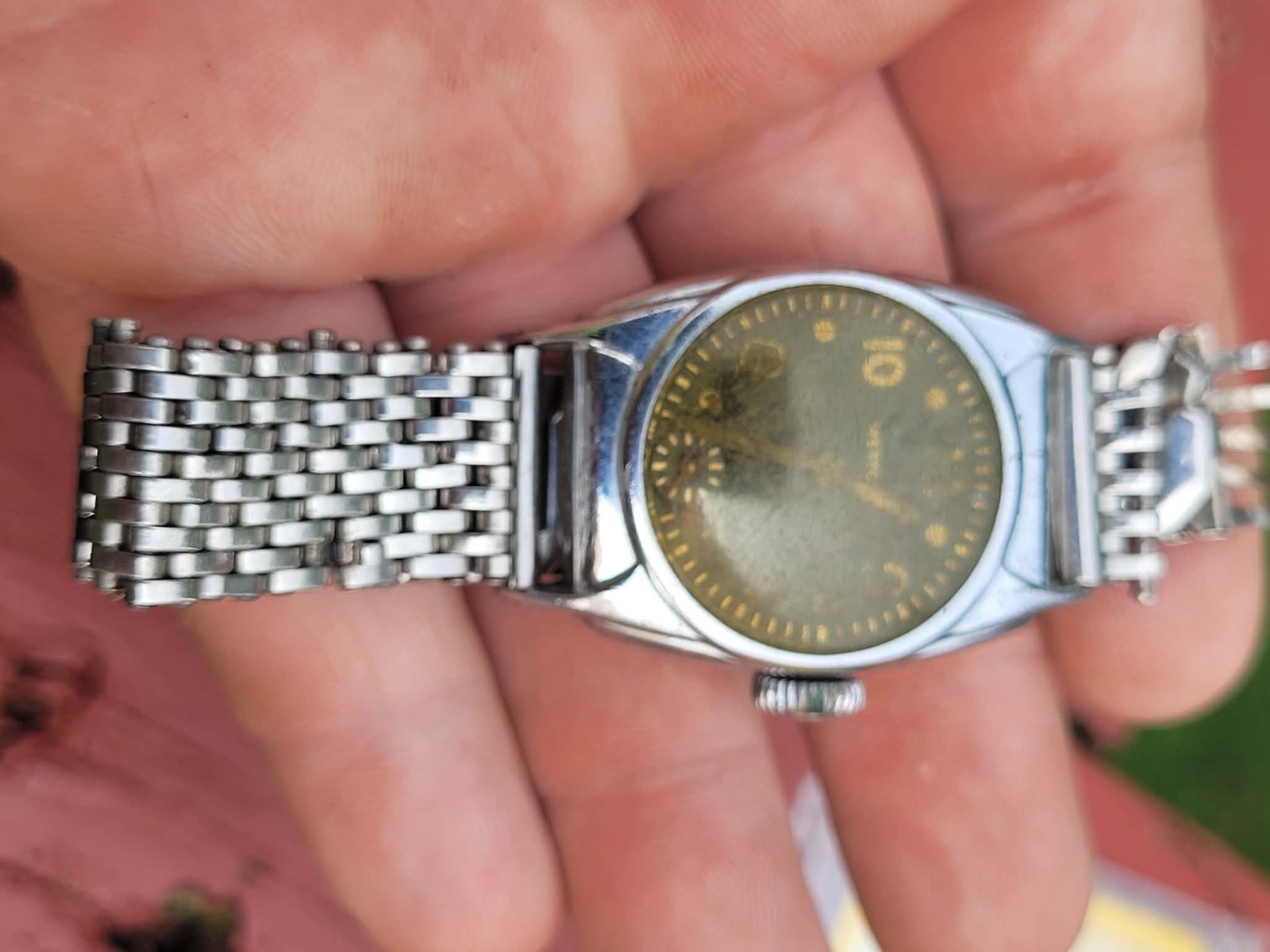 Vintage Westclox military old lume WWII Silver Trench Mechanical Watch For Parts