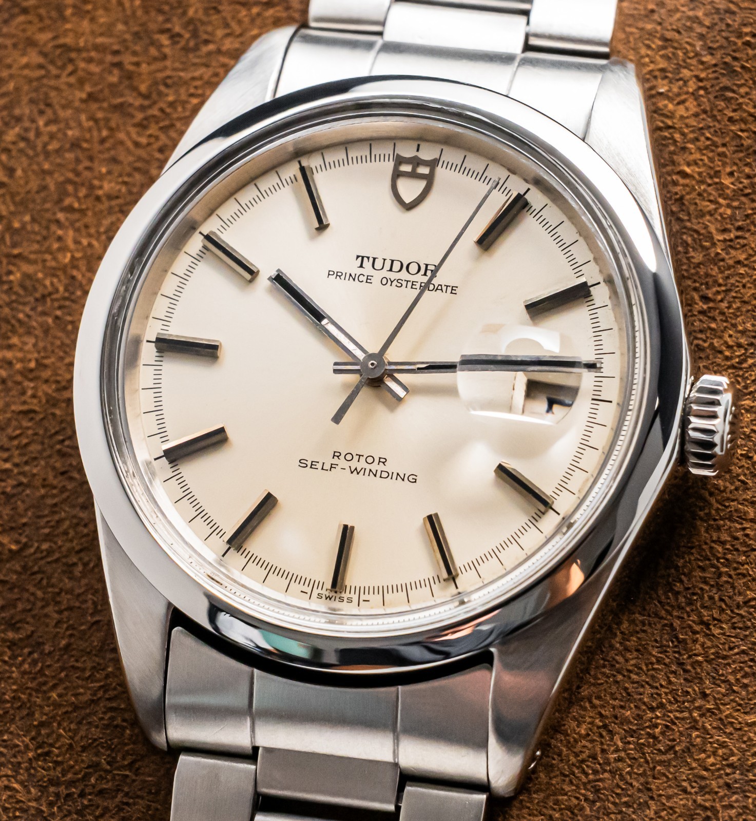 Tudor Prince Oysterdate “Jumbo” 38 mm Silver Dial Date Steel Bracelet 7024/0
