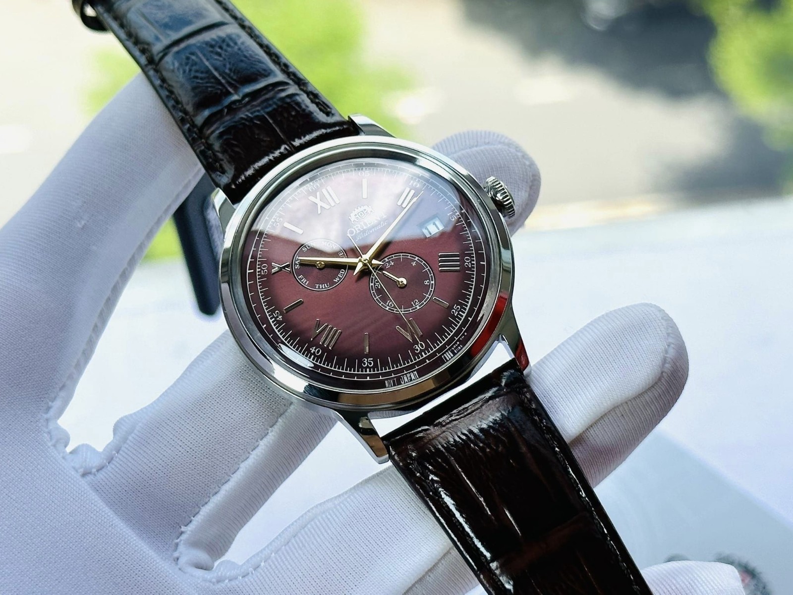 Orient Bambino Version 8 RA-AK0705R Bordeaux Dial 40.5mm New Full Set Mens Watch