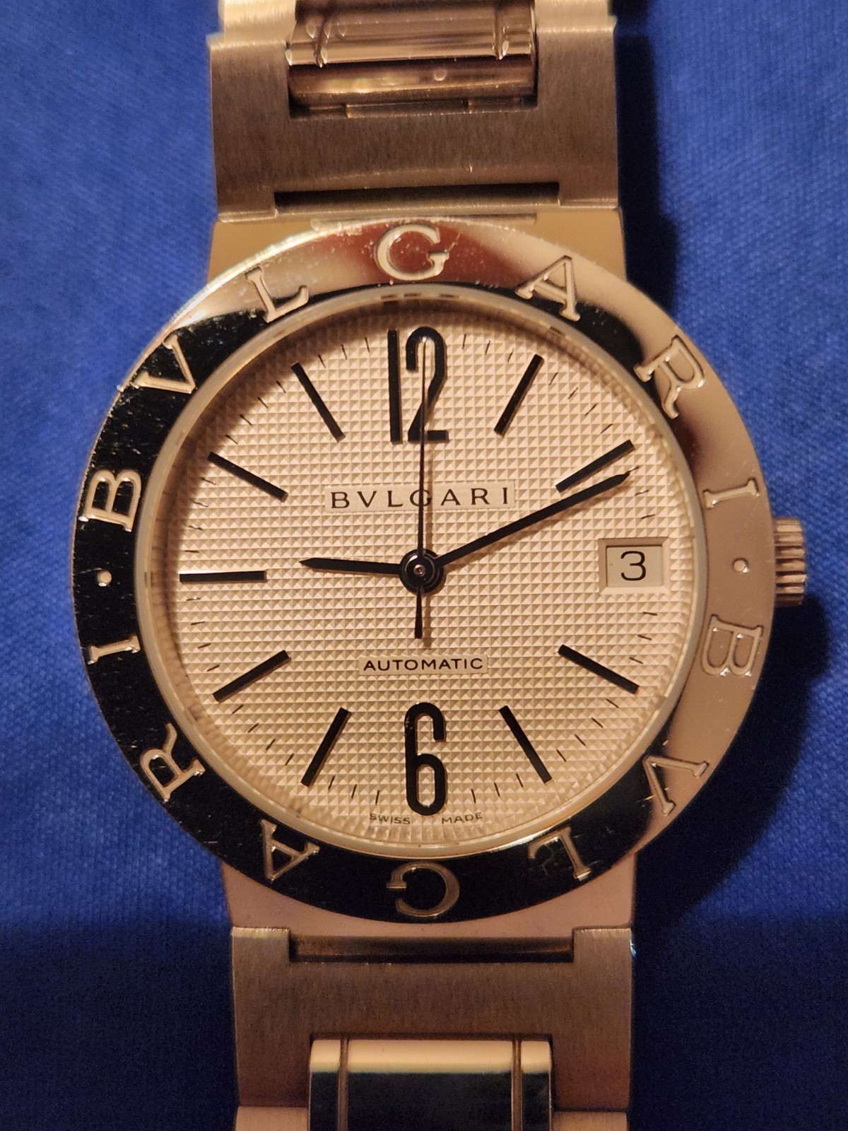 Bvlgari Bvlgari 33mm Automatic White Guilloché Dial SS Bracelet Swiss Made Watch