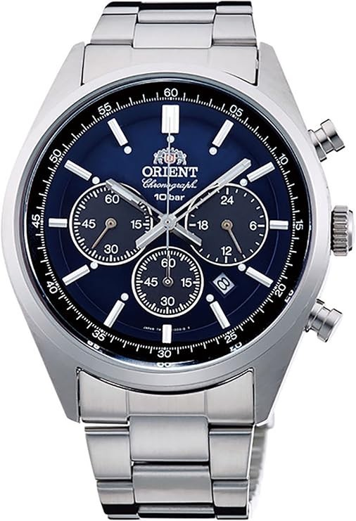 ORIENT WV0021TX Neo 70’s Solar Panda Chronograph Blue Dial Men’s Watch New