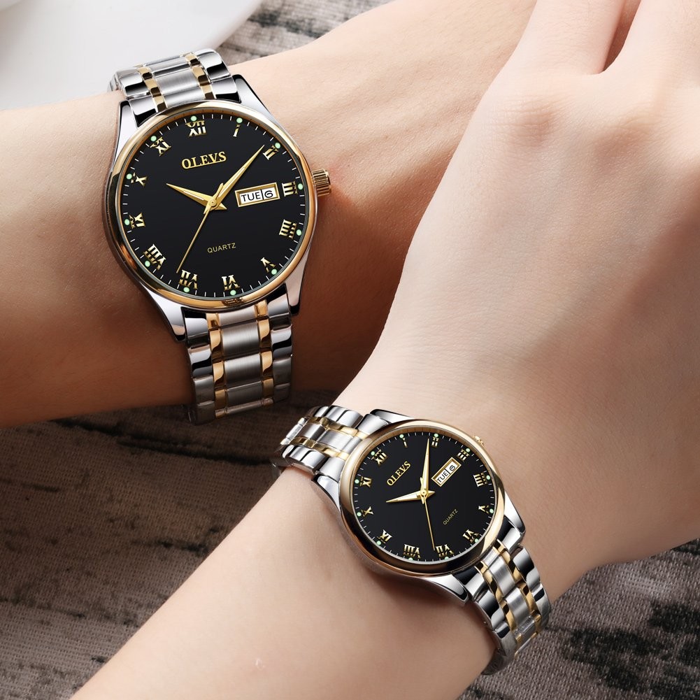 OLEVS Valentines Couple Pair Watches for Men and Women Lovers Romantic Wedding