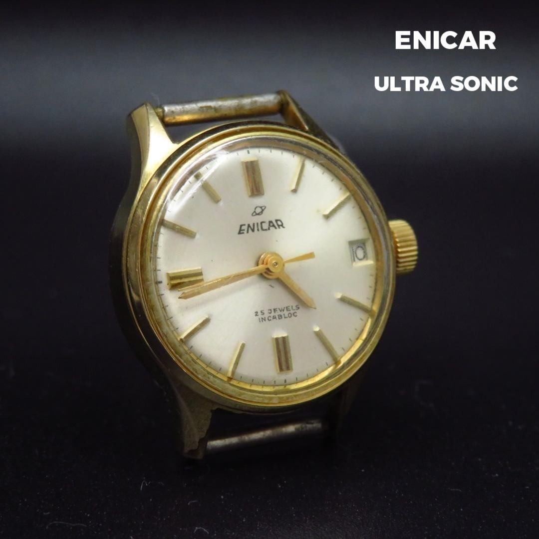 ENICAR ULTRASONIC Hand Wound Watch Date 25JEWELS