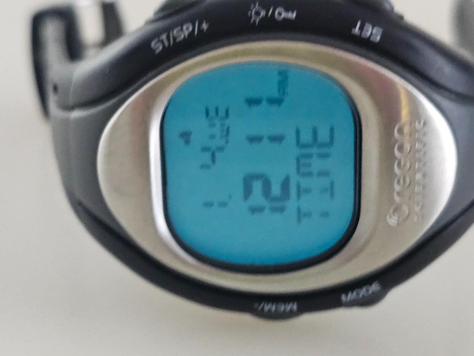 Oregon Scientific Luminous Black Silver Grey Wristwatch Watch Working Tested