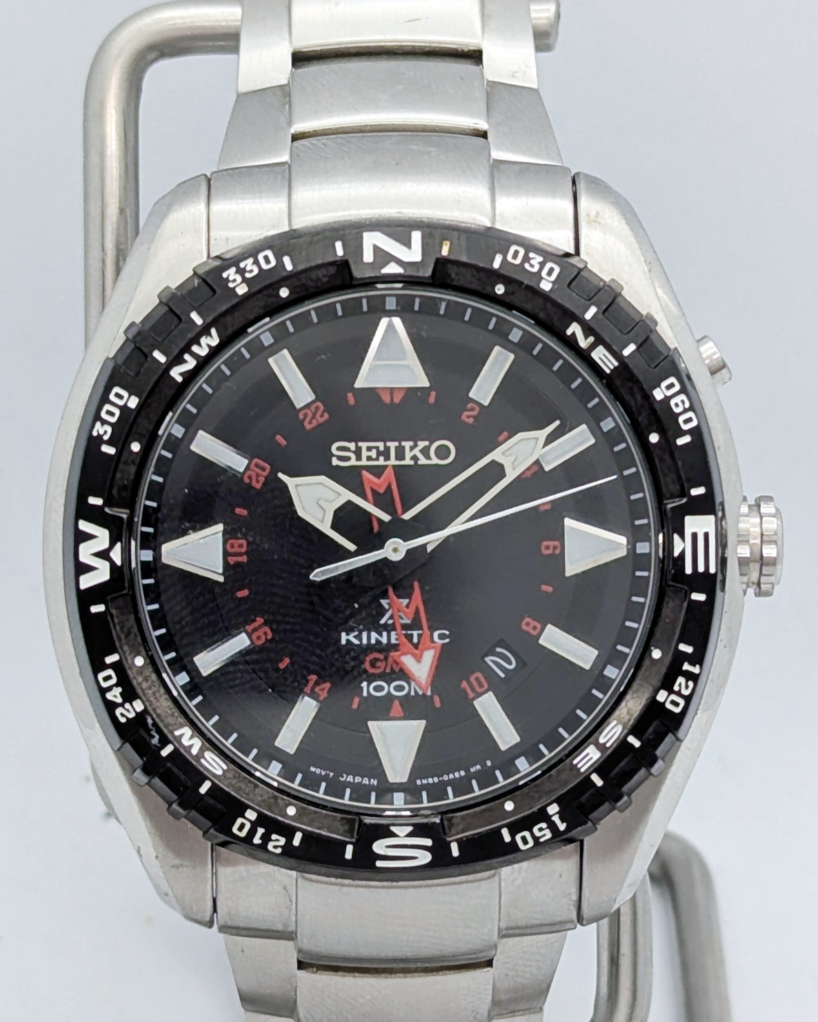 Seiko Prospex 5M85-0AE0 Kinetic GMT Black Dial 100M | New Capacitor & Box