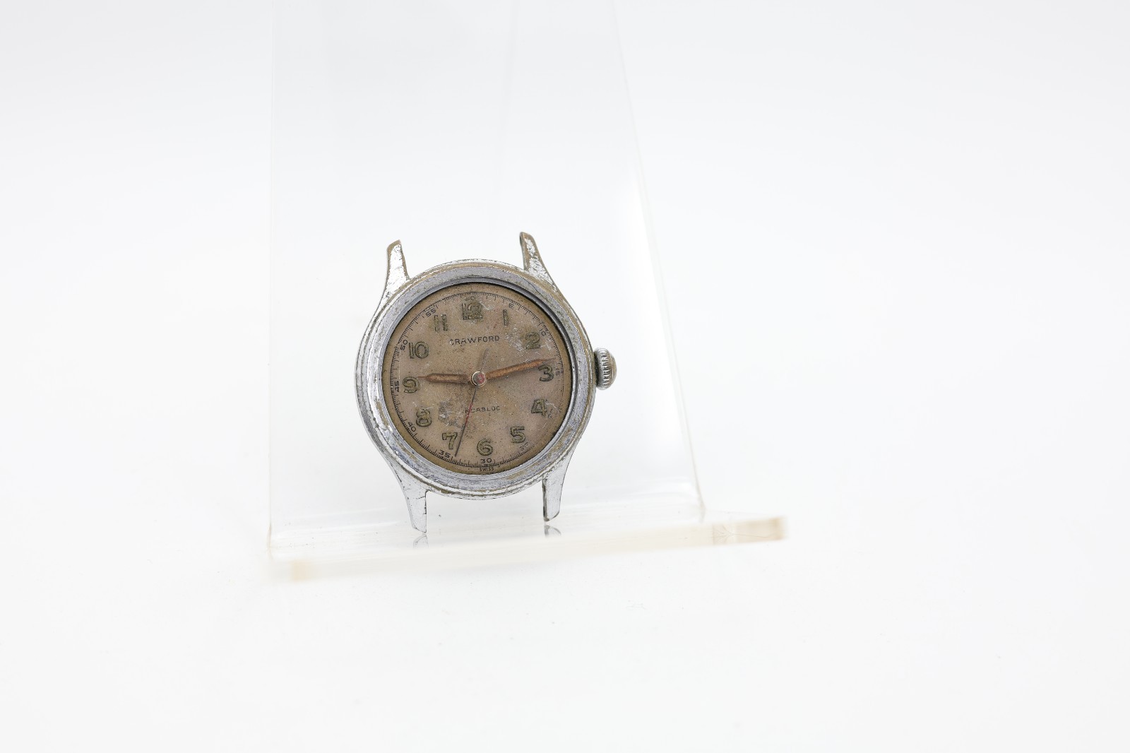 CRAWFORD MILITARY SWISS 7j WRIST WATCH 32mm 15mm LUG FOR REPAIR (LQ)