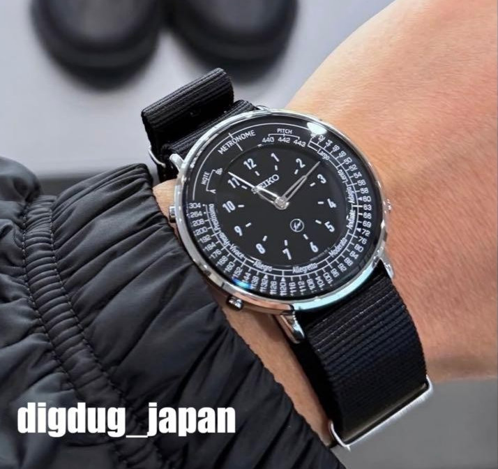 SEIKO Metronome Watch Fragment Edition Black Stainless Steel Textile JAPAN NEW