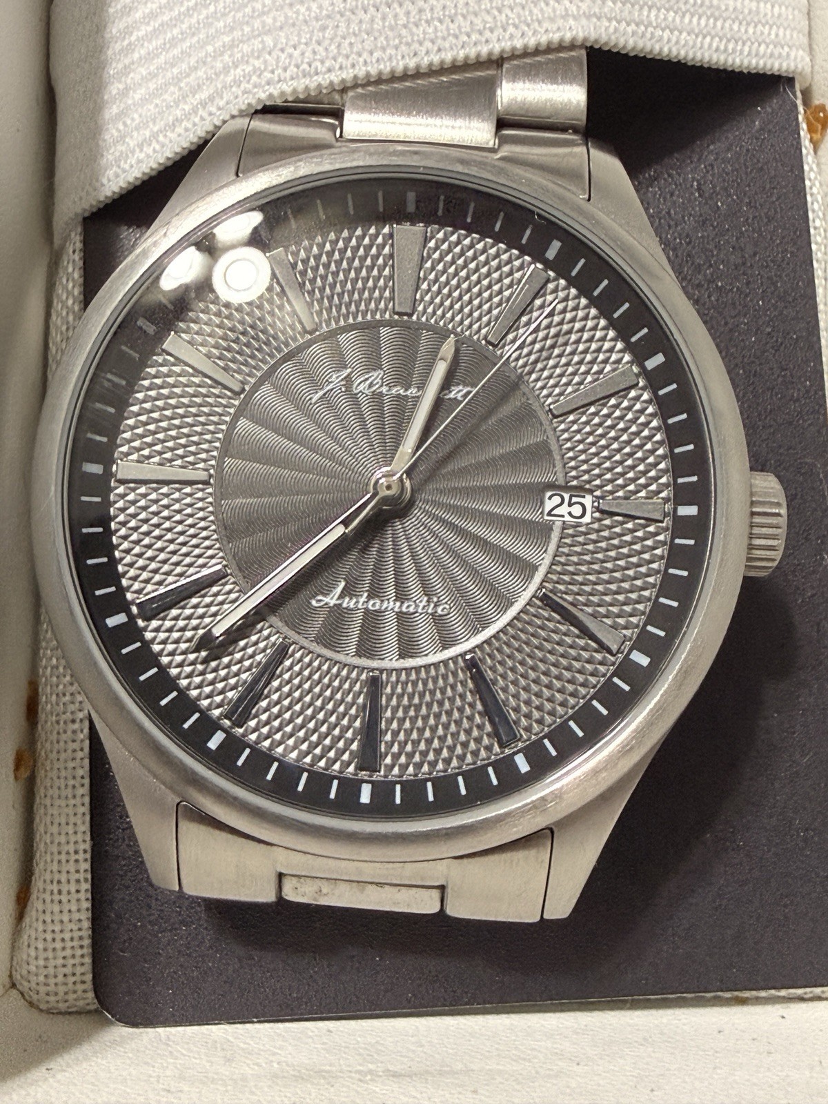 JBrackett CO Automatic Watch Textured Silver/Black