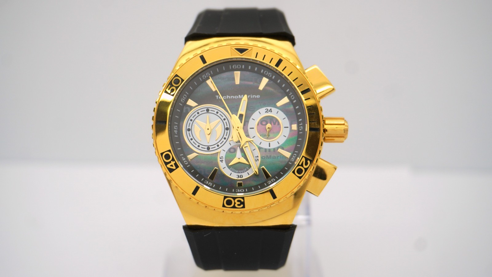 TechnoMarine Men’s TM-120025 Cruise California 46mm Gold Tone Black Dial & Strap