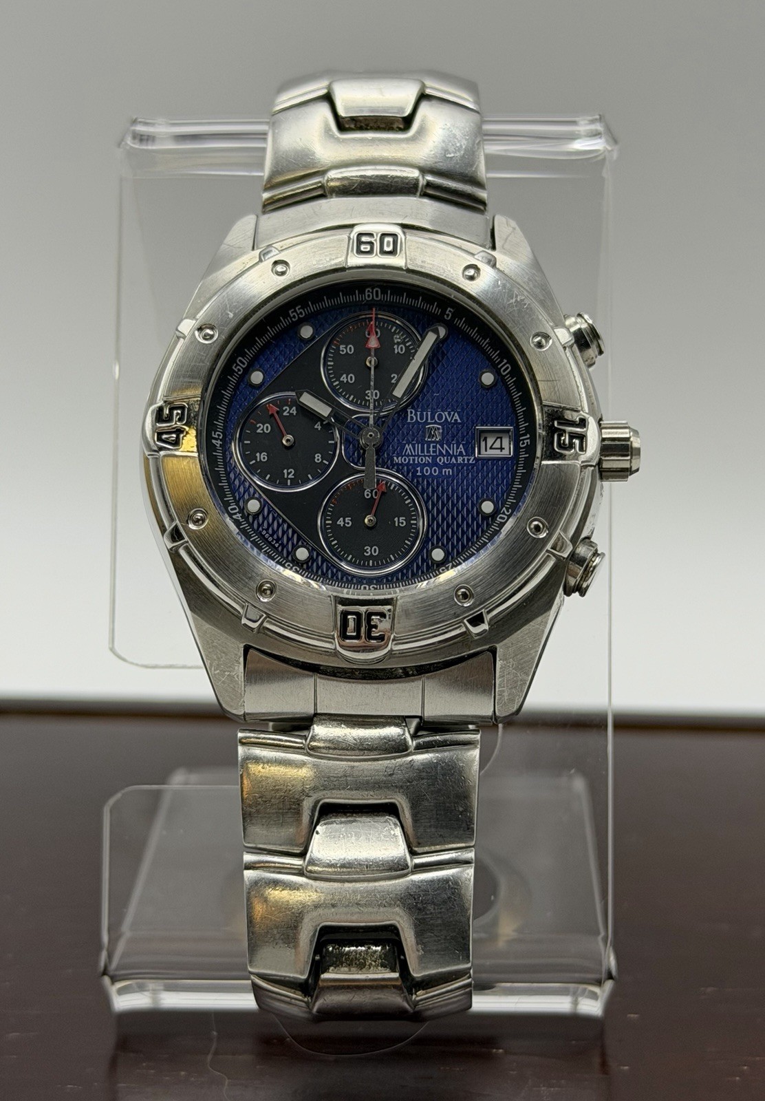 Bulova Millenia Men’s Chronograph Watch Stainless Steel Date – Needs Battery