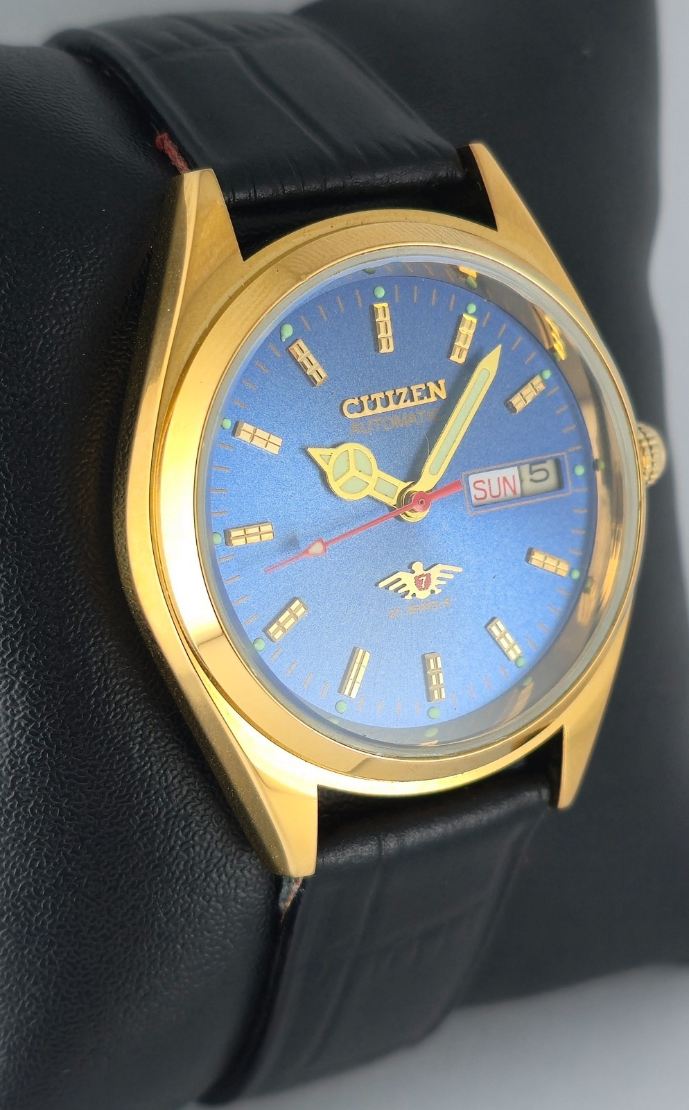 Refurbished Citizen Automatic Blue Dial with Day/Date Men’s Watch | 21 Jewels