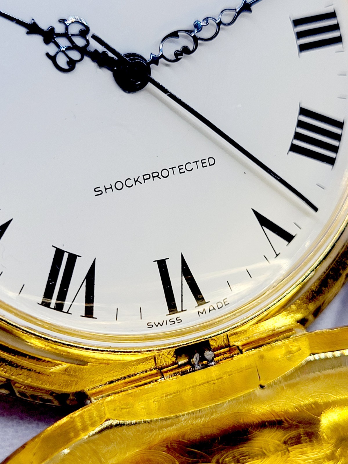 Rare 48mm [MINT] Andre Rivalle Vintage Incabloc Gold Ton Swiss Made Pocket Watch