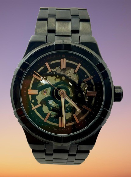 Rare Look All Black Maurice Lacroix Aikon Skeleton Automatic Men’s Working Watch