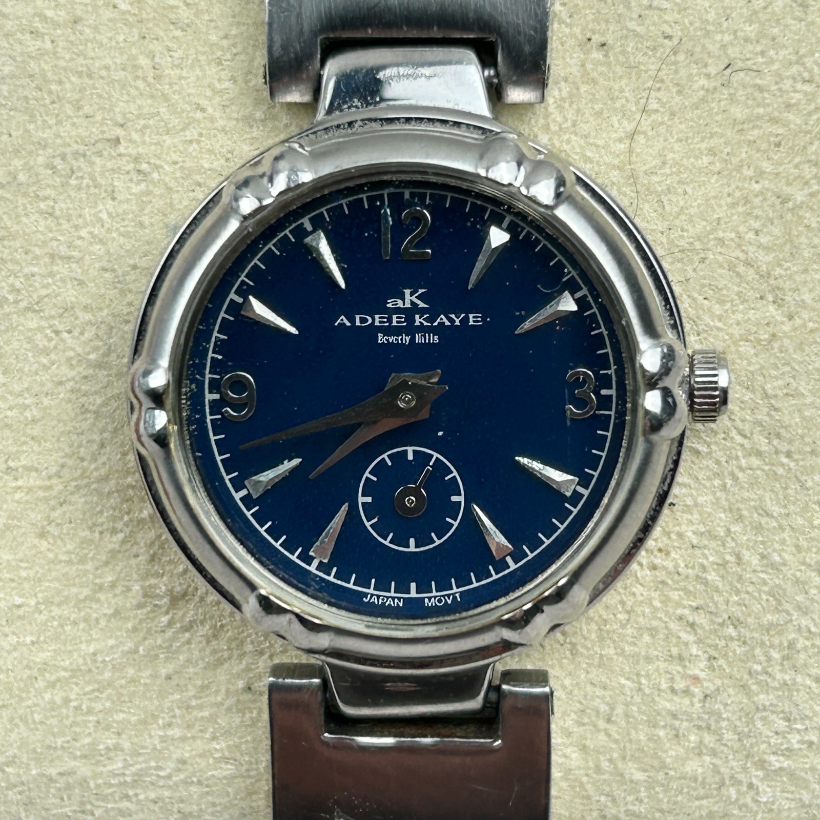 Ladies Adee Kaye Beverly Hills Quartz Watch Blue Dial New Battery