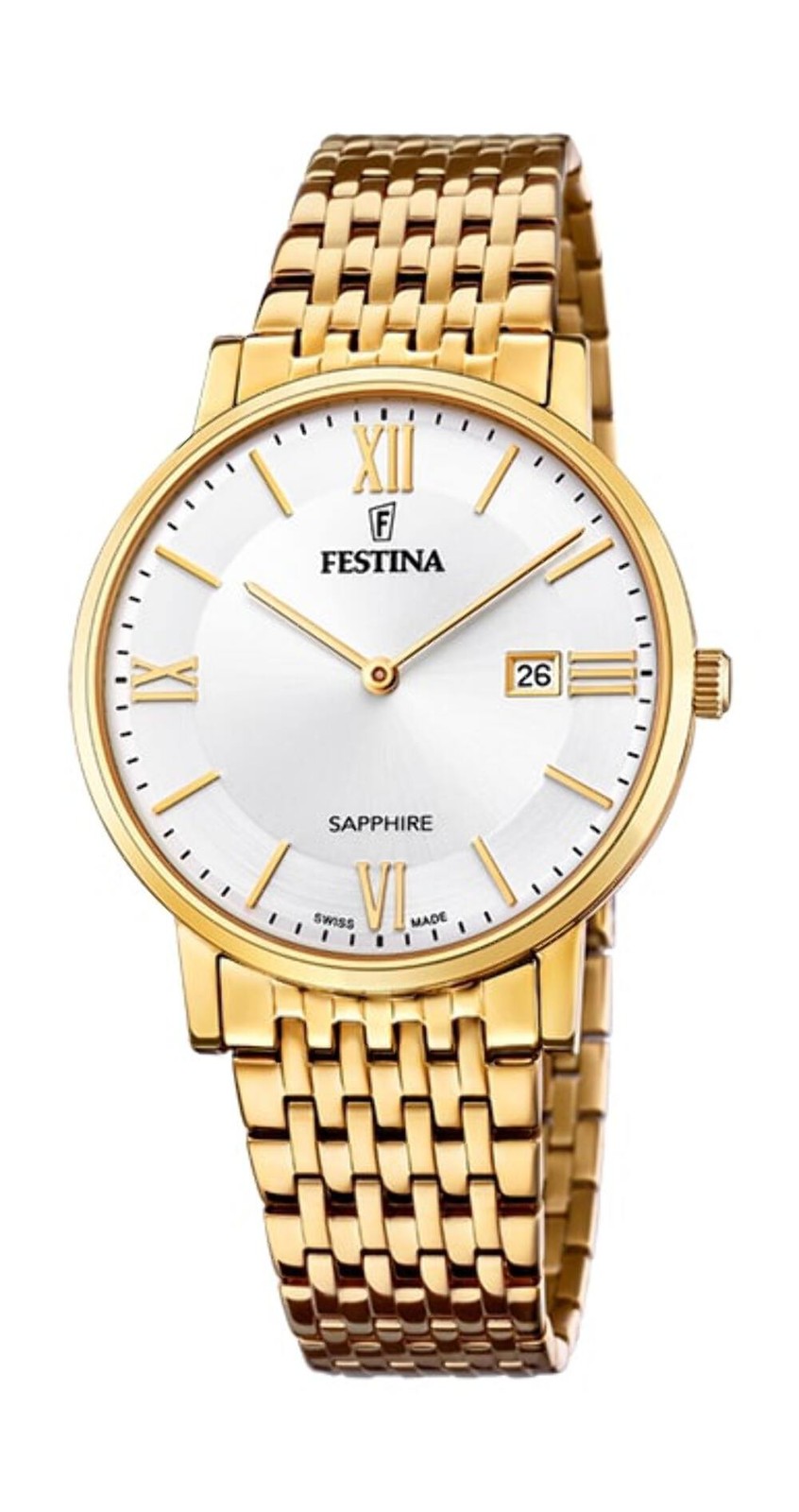 Swiss Made White / Stainless Steel | White Dial Wristwatch F20020-1