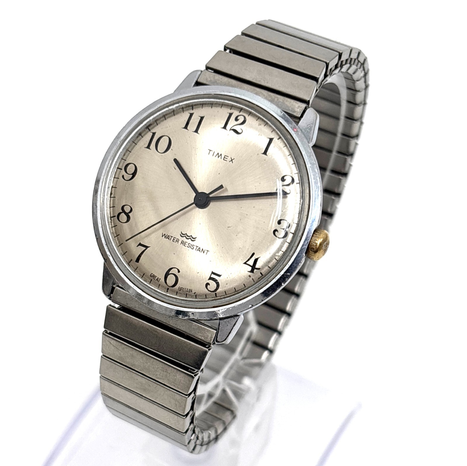 Vintage 1970s Timex Marlin Manual 35mm Great Britain Sunburst Dial Running