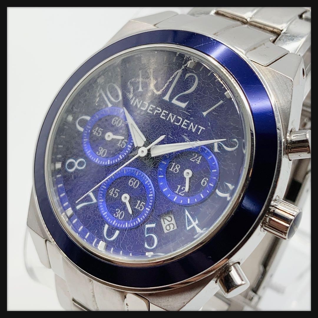 [Working Condition] Citizen INDEPENDENT Chronograph Men’s Watch, Blue Dial