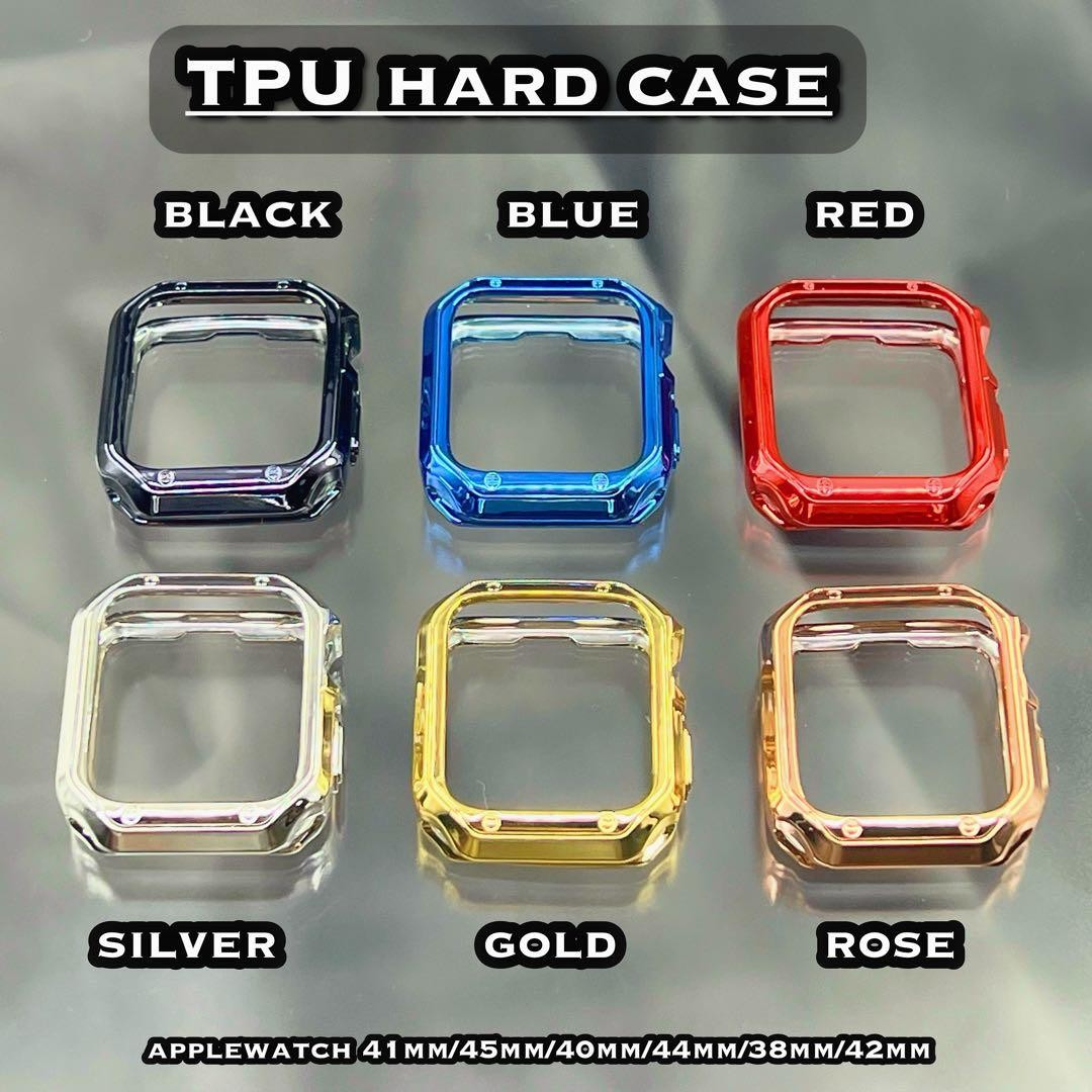 Apple Watch TPU Chrome Case Genuine Leather Belt Set