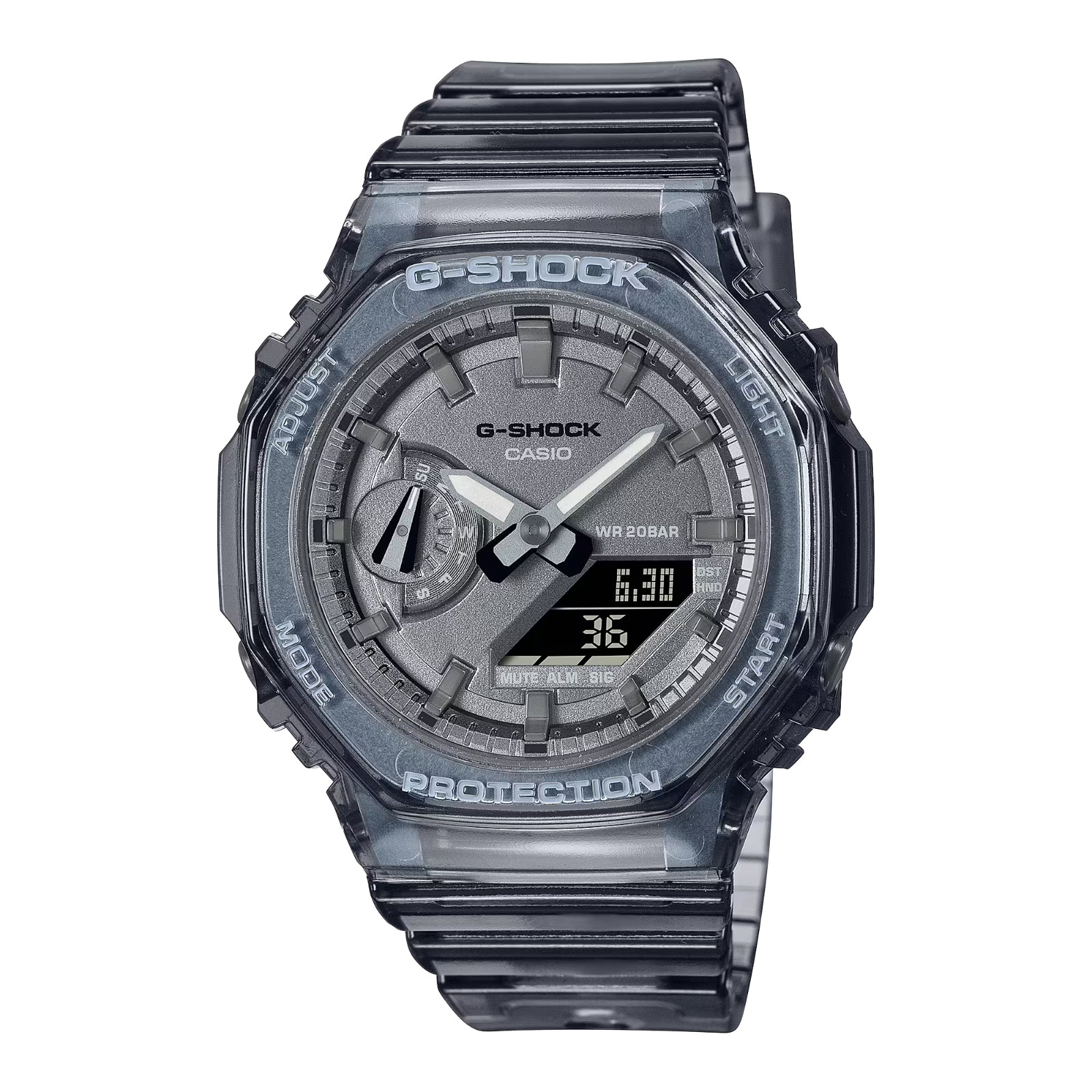 Casio G-Shock GMA-S2100SK-1A NEW Men’s Watch Digital/Analog Clear Resin Strap