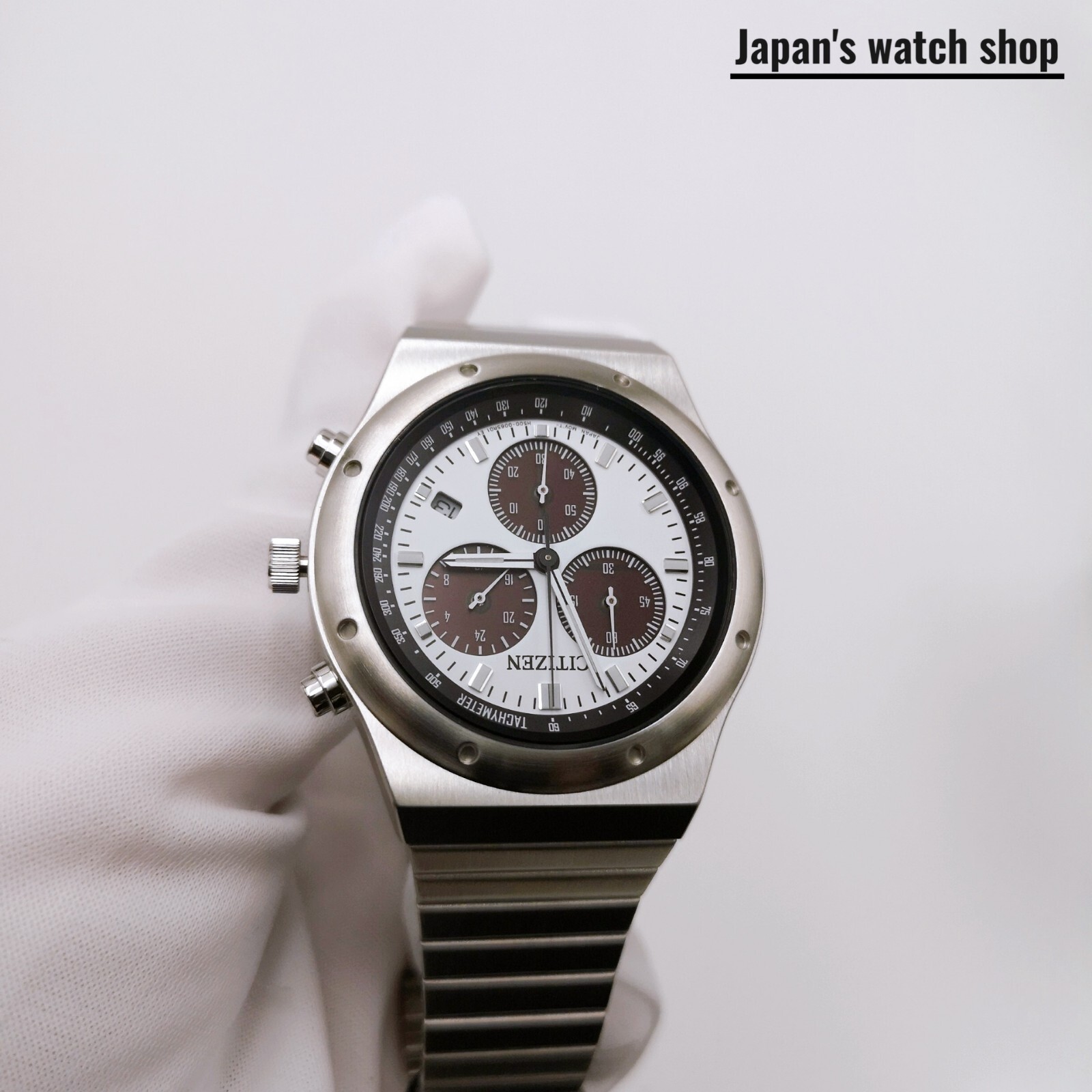 CITIZEN COLLECTION RECORD LABEL 1984 AT2541-54A White Men’s Watch New in Box