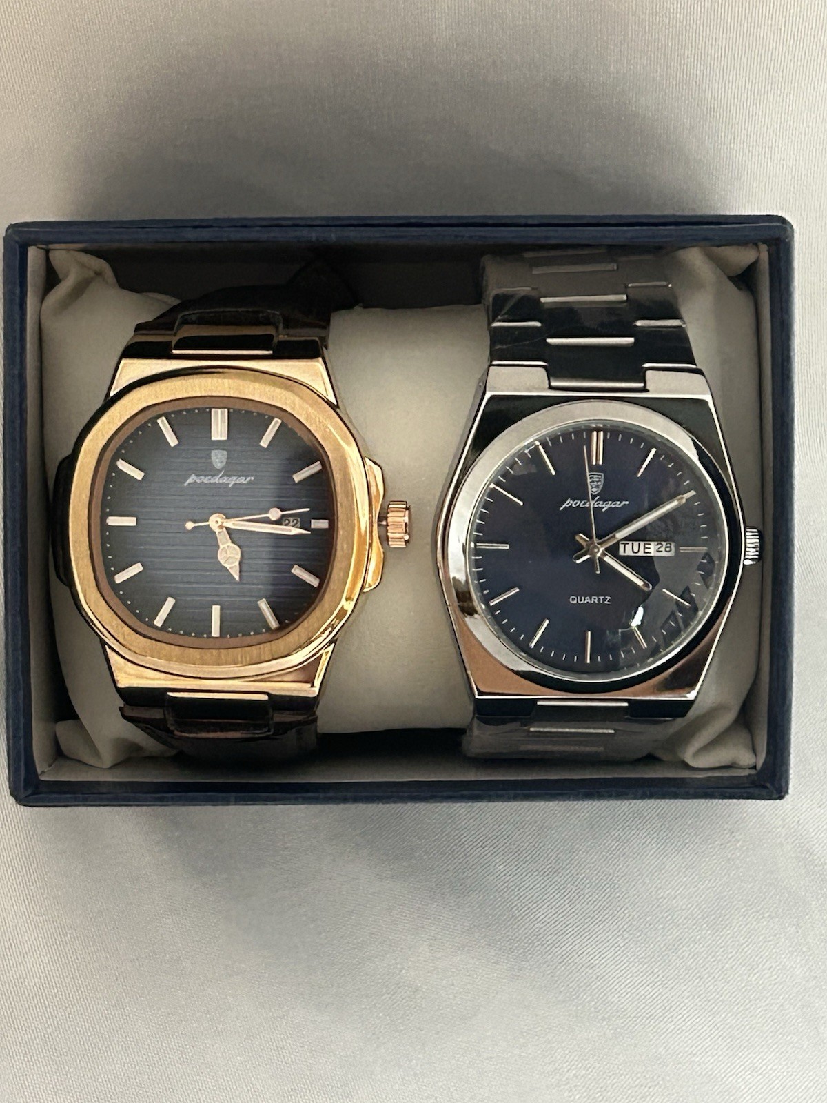 2 NIB Poedagar Mens Nautilus Watch Blue Face