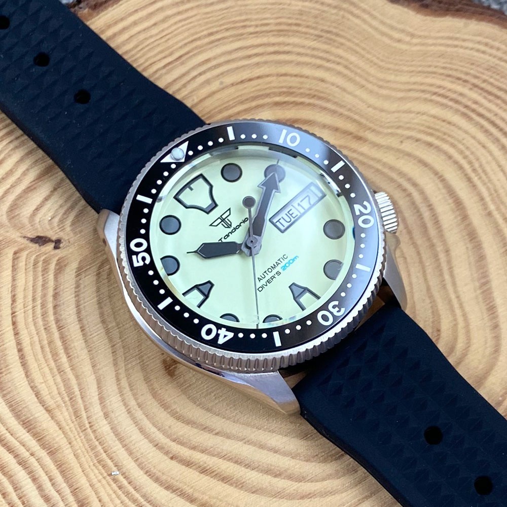 Full Green Luminous Dial 200M Dive Mechanical Watch Men 37mm NH35/NH36 Sapphire