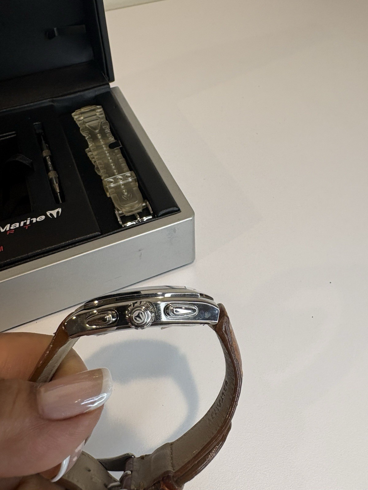 TECHNOMARINE watch SWISS TechnoSquare TSC99-1025P Chrono Alligator band Unisex