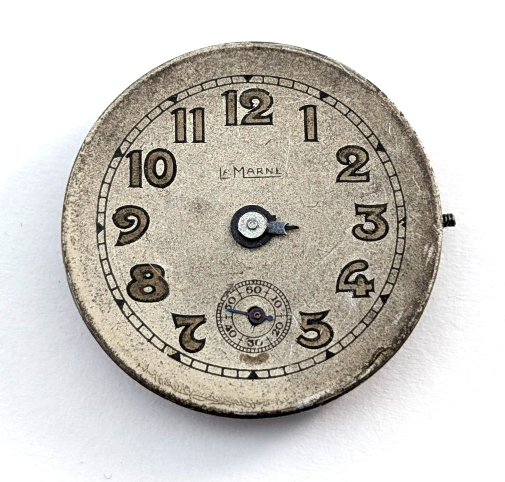 Vintage LaMarne GOERING Military Trench 16j 25mm Watch Movement PARTS or REPAIR